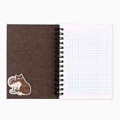 Записная книжка А6, 100 листов, в клетку "Мемные коты" 10865781 Записная книжка А6, 100 листов, в клетку "Мемные коты" 10865781
