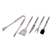 Набор для барбекю 5предметов: щипцы, лопатка, нож, вилка, кисть в чехле арт.10922-0109 Набор для барбекю 5предметов: щипцы, лопатка, нож, вилка, кисть в чехле арт.10922-0109