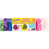 Пластилин супер лёгкий застывающий 12 цветов 120г, 3 стека, ЮНЛАНДИЯ, 105905 Пластилин супер лёгкий застывающий 12 цветов 120г, 3 стека, ЮНЛАНДИЯ, 105905