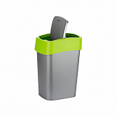 Контейнер для мусора FLIP BIN серебристый/зеленый 10л 02170-P80 Контейнер для мусора FLIP BIN серебристый/зеленый 10л 02170-P80