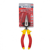 Длинногубцы прямые Insulated, 160мм, хром-ванадий,диэлектр. двухкомпонентные ручки до 1000 В// Matrix Длинногубцы прямые Insulated, 160мм, хром-ванадий,диэлектр. двухкомпонентные ручки до 1000 В// Matrix