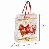  Пакет ламинированный Золотая сказка Два сердца, 18x10x23 см, 606573 