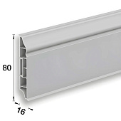  Плинтус напольный фигурный 80мм 2,2м "Идеал Дюра" Светло-серый 