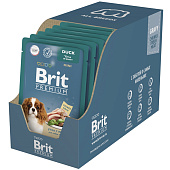  Корм влажный Брит Premium для собак миниатюрных пород, 85 г, утка с яблоком 