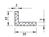  Алюминиевый уголок 25х15х2мм 2м 