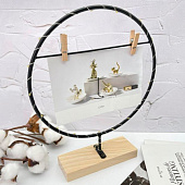 Фоторамка с прищепкой для фото и светодиодами «Circle loft»