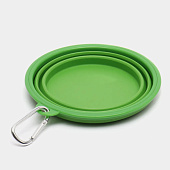 Миска складная силиконовая с карабином Мой Бро, цвет зеленый, 485-008 Миска складная силиконовая с карабином Мой Бро, цвет зеленый, 485-008
