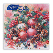  Салфетки бумажные Pero Deluxe 3-х сл 33х33 НГ Этюд 20шт Арт.2838 