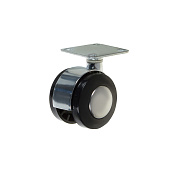  Колесная опора мебел. D40мм-30кг, поворот., без торм., площадка, пластик, хром - накл. Tech-Krep 