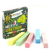 Мел цветной 6шт. MAZARI к/к (30) /M-9004/ Мел цветной 6шт. MAZARI к/к (30) /M-9004/