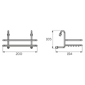 Полка малая короткая, черный матовый, MX-061 BL Полка малая короткая, черный матовый, MX-061 BL
