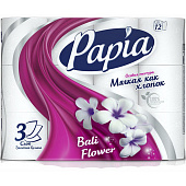  Туалетная бумага  Papia Цветы Бали 3-х сл. 12 шт. Арт.5046485 (ф7) 