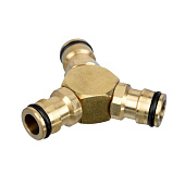 Тройник для разветвления/соединения, штуцерный, латунный// Palisad 665688 Тройник для разветвления/соединения, штуцерный, латунный// Palisad 665688