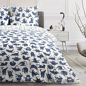  Комплект постельного белья 2 спальный Волшебная Ночь Yoga cat, 790522 ранфорс 8985/1+30010/1 