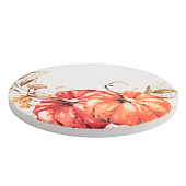 Подставка под кружку Light pumpkin 11 см, круглая,белая, Тыквы ANLAF-YUXIN-137