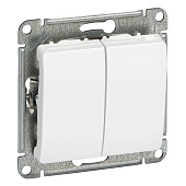 Выключатель встраиваемый 2 клавиши, цвет белый, SE Glossa Выключатель встраиваемый 2 клавиши, цвет белый, SE Glossa