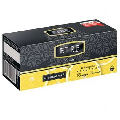  Чай «ETRE»,  чёрный с лимоном, 25 пакетиков, 50 г 