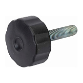 Ручка-барашек с резьбовым штифтом D42 М10x40, пластик, чёрный, 1шт