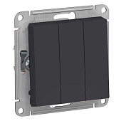 Выключатель встраиваемый 3 клавиши, цвет карбон, SE AtlasDesign Выключатель встраиваемый 3 клавиши, цвет карбон, SE AtlasDesign