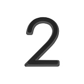 Номер дверной "2" черный, пластик, 50мм, FUARO