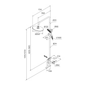  Смеситель для ванны с верхним душем Rora глянцевый хром RORSB4FM06 Milardo 