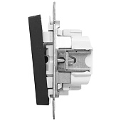  Выключатель встраиваемый 2 клавиши, цвет черный, с подсветкой, EKF Эпика 