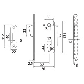 Защелка магнитная под цилиндр, хром, TRODOS CX8550ET Защелка магнитная под цилиндр, хром, TRODOS CX8550ET