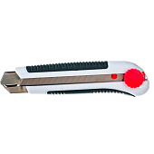 Нож 25мм, обрезиненная рукоятка ,ABS+TPR, стопорн.винт фиксатор, Монтажник Нож 25мм, обрезиненная рукоятка ,ABS+TPR, стопорн.винт фиксатор, Монтажник