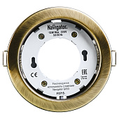 Светильник точечный встраиваемый GX53 NGX-R1 круг чернен бронза 71283 (d105/монтажн d90) /Navigator Светильник точечный встраиваемый GX53 NGX-R1 круг чернен бронза 71283 (d105/монтажн d90) /Navigator