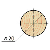 Погонаж круглый d20 1м Погонаж круглый d20 1м