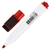  Маркер стираемый красный для белой доски Staff Manager WBM-002 со стирателем, 3 мм, 152003 