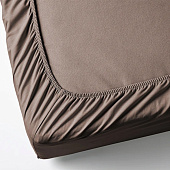 Простыня на резинке 160х200 сатин шоколадный Простыня на резинке 160х200 сатин шоколадный