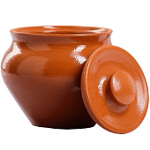 Горшочек под жаркое с крышкой "Вятский" 0,5л, терракота 5156877 Горшочек под жаркое с крышкой "Вятский" 0,5л, терракота 5156877