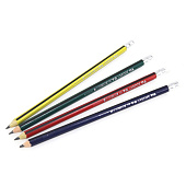  Карандаш чернографитный пластик. deVENTE HB с/л d=2мм трехгранный, заточенный, цв. корпуса ассорти с черными гранями /5032335/ 