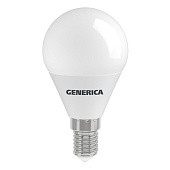 Лампа LED 10Вт Е14, шар, 4000К нейтр. бел. GENERICA