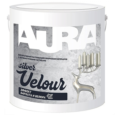  Декоративно-отделочный акриловый материал "AURA Velour Silver" 1кг 
