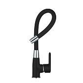  Смеситель для кухни на гайке с гибким чёрным гусаком чёрный/хром 2529 А45N CALORIE Люкс 