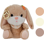  Игрушка мягкая брелок Кролик с нагрудником, 13см 