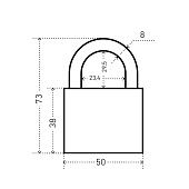  Замок навесной ВС2С-501 ЧЕРНЫЙ  d 9мм АЛЛЮР /6 