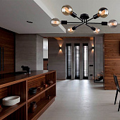 Люстра лофт РС21085 BK/6C 60Вт Е27 S=18м2 /Россвет Люстра лофт РС21085 BK/6C 60Вт Е27 S=18м2 /Россвет