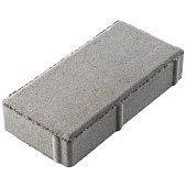  Плитка тротуарная Брусчатка Алом Серая 200х100х40мм (16,2м2/палл; 50шт/м2) 