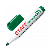 Маркер стираемый зеленый для белой доски STAFF Manager WBM-491, 5 мм, с клипом, 151494