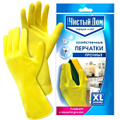 Перчатки латексные прочные XL (52гр пара) 06-895 Чистый дом Перчатки латексные прочные XL (52гр пара) 06-895 Чистый дом