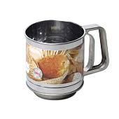 Кружка-сито O10х10см для муки с одинарным ситовым дном из нержавеющей стали /7783 Кружка-сито O10х10см для муки с одинарным ситовым дном из нержавеющей стали /7783