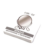  Зеркало настольное подвесное QF, круглое, с увеличением, d 9 см, металл, черный 9872521 