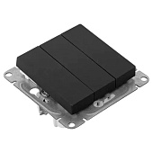 Выключатель встраиваемый 3 клавиши, цвет черный, EKF Эпика Выключатель встраиваемый 3 клавиши, цвет черный, EKF Эпика