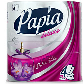  Туалетная бумага Papia Deluxe Dolce Vita 4-х сл. белая с ароматом и рисунком 4 шт. Арт.5031373 (ф14) 