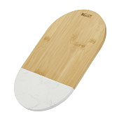 Доска разделочная, вставка белый мрамор 35х21х1,2см  Linea Bamboo 93-BM-9-04.1