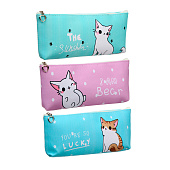 Пенал школьный на молнии МИКС Котик 9371221 Пенал школьный на молнии МИКС Котик 9371221