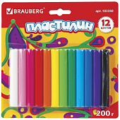  Пластилин классический BRAUBERG 12 цветов, 200г, 103350 